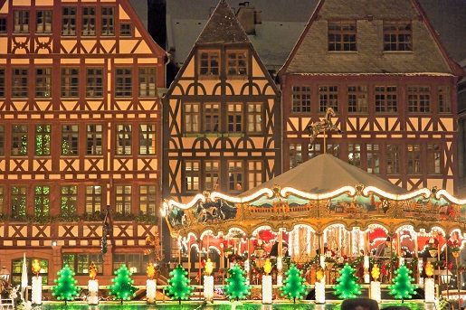 Франкфуртская ярмарка проходит в самом центре города, между площадями Майнкай, Ремберг и Паульсплац
